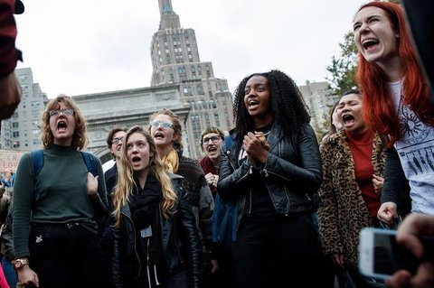 Anti-Trump-Protest auf dem Washington Square in New York. Foto: AFP