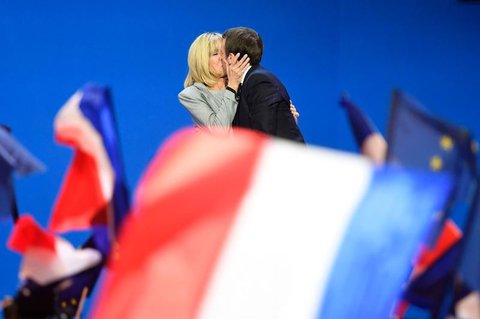Das Ehepaar Macron. AFP PHOTO / Eric FEFERBERG 