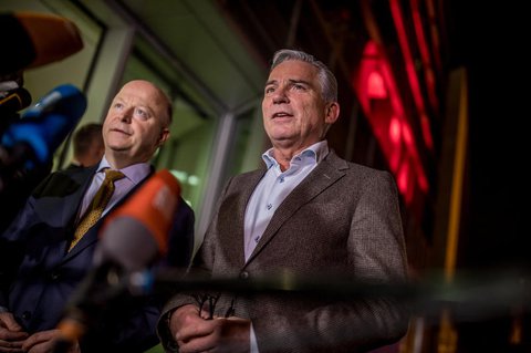 CDU-Vize Thomas Strobl (rechts) neben Michael Theurer, FDP-Vorsitzender von Baden-Württemberg
