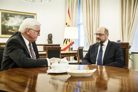 Bundespräsident Steinmeier und SPD-Chef Schulz