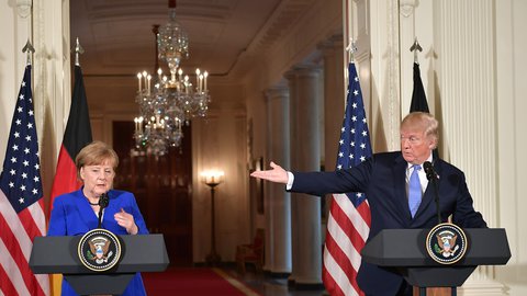 Nicht bei allen Themen einer Meinung: Merkel und Trump.