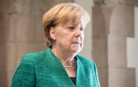 Kanzlerin Merkel nach der Sitzung der CDU-Fraktion