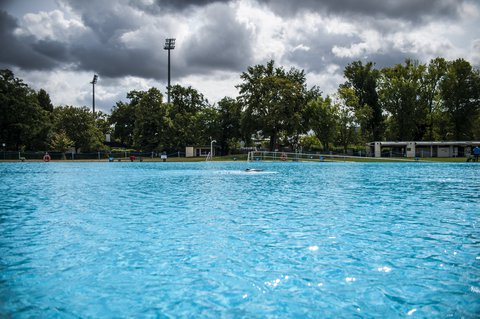 Allein im Brentanobad Frankfurt – dem größten Freibad Europas