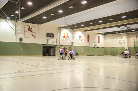 Rollstuhlbasketballer der Rhine River Rhinos Wiesbaden