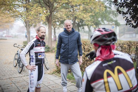 Vor der Abfahrt mit Timo (links)