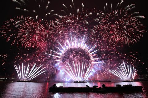 Feuerwerk über dem Riesenrad