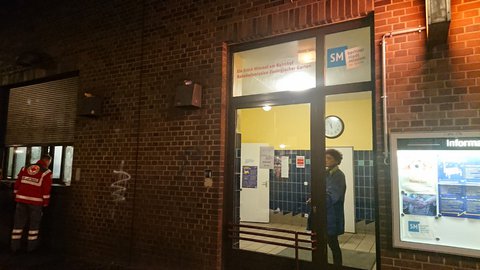 Die Bahnhofsmission von außen.