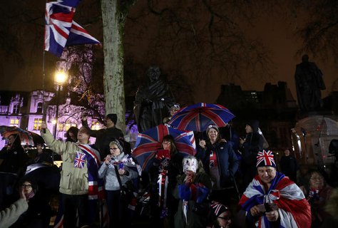 Brexiteers auf dem Parliament Square