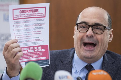 Am Freitag informierte Nicola Zingaretti noch bei einer Pressekonferenz über das Coronavirus. 