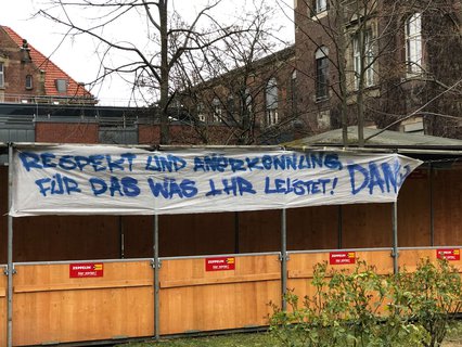 Plakat am DRK-Klinikum Westend