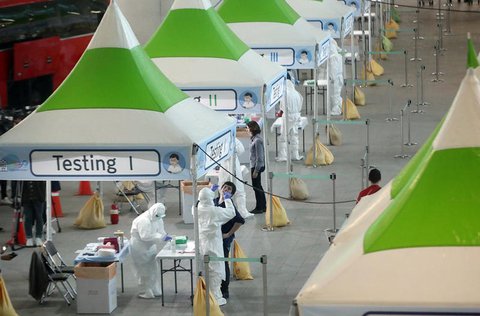 Teststation am Flughafen von Incheon