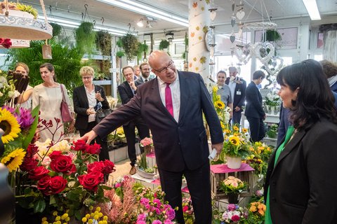 Wirtschaftsminister Peter Altmaier auf seiner Mittelstandsreise 2019. Viele mittelständischen Unternehmen sehen ihre Existenz bedroht.