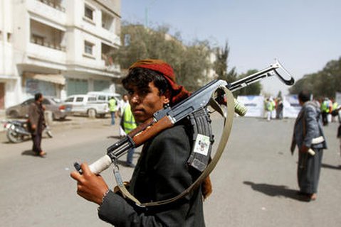 Ein Unterstützer der Huuthi-Rebellen in der Hauptstadt Sanaa.