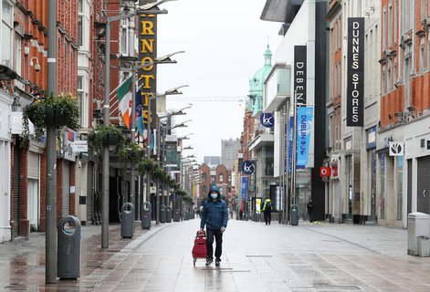 Leere Straßen in Dublin.