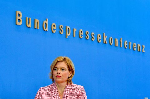 Bundesministerin Klöckner während der Bundespressekonferenz