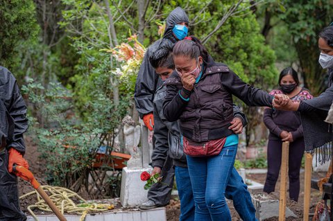 Beerdigung eines Covid-19-Opfers in Mexiko-Stadt.