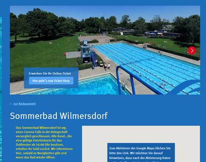 Wegen eines Corona-Falls geschlossen: Das Sommerbad Wilmersdorf.