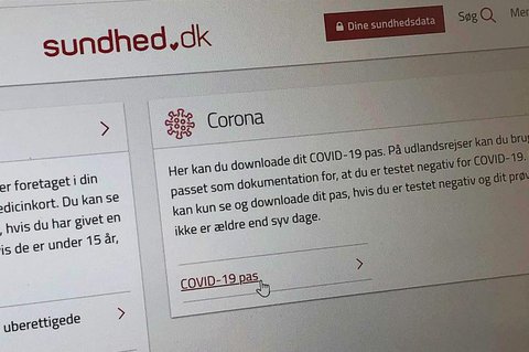 Hier können Dänen ihren Covid-19-Pass herunterladen.