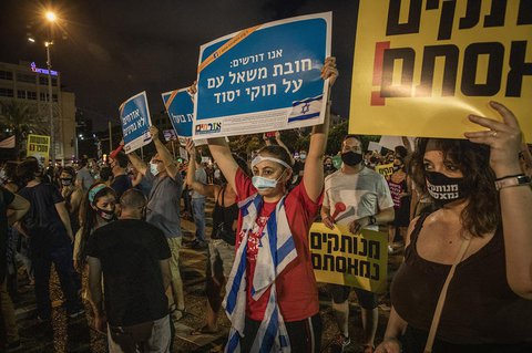 Rund 10.000 Menschen protestierten in Tel Aviv.