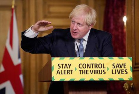 Der britische Premierminister Boris Johnson gibt ein Briefing zur Coronavirus-Lage.