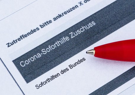 Ein Antrag für den Corona-Soforthilfe-Zuschuss.