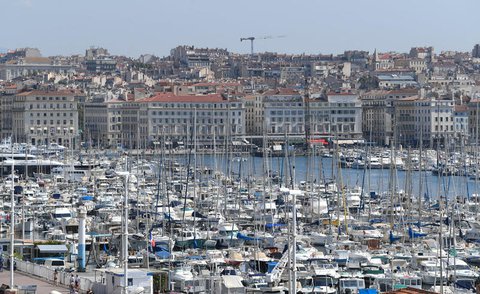 Boote am Hafen von Marseille.