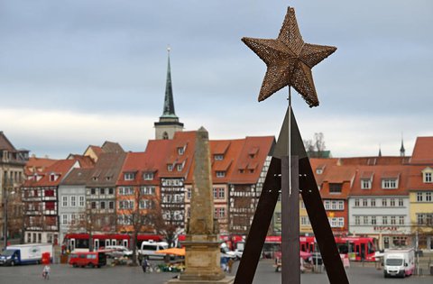 Der Domplatz in Erfurt – 2020 ohne Weihnachtsmarkt