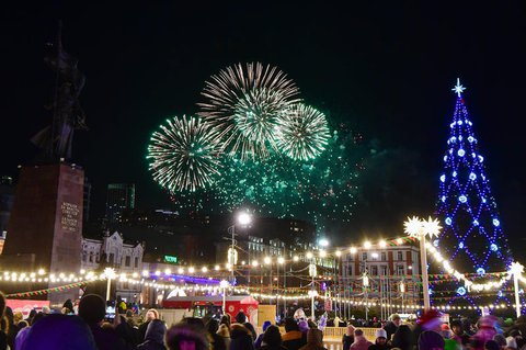 Feuerwerk zum Jahresanfang in Wladiwostok.