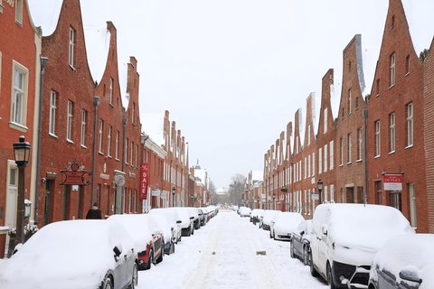 Das Holländerviertel in Potsdam im Schnee.