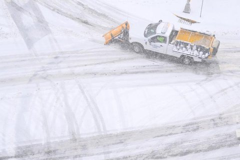 Ein Räumfahrzeug in New Jersey.