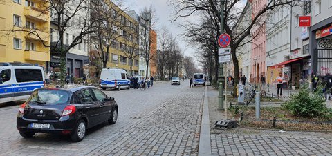 Reichenberger Straße auf Höhe der Meuterei