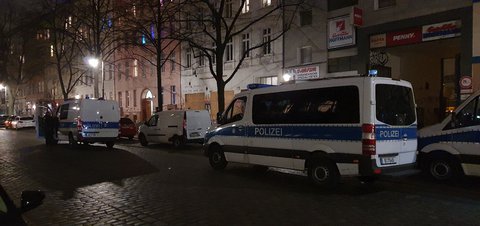 Die Reichenberger Straße am Donnerstagabend.