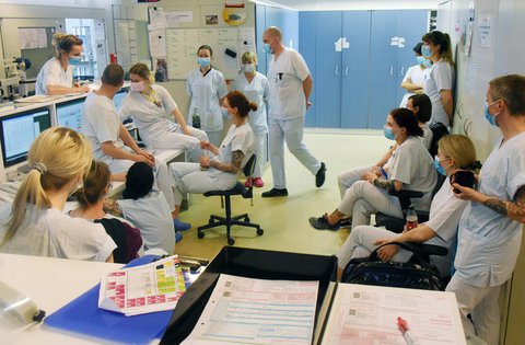 Personal der Covid-19-Station der Uniklinik Leipzig.