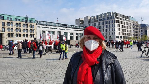 Marlies Dahne bei der DGB-Kundgebung