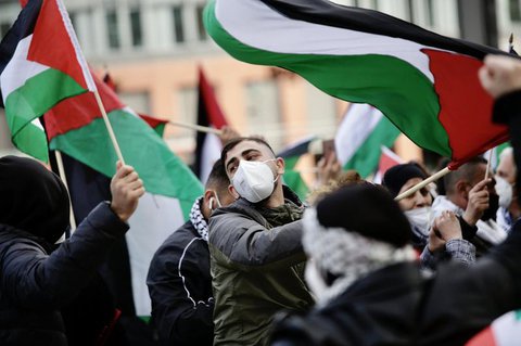 Eine propalästinensische Demonstration in Berlin.