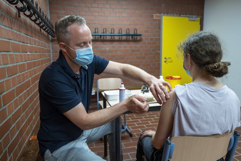 Impfstraße am Mainzer Theresianum