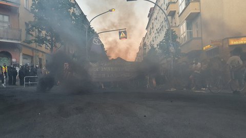 Nebel auf der Rigaer Straße 