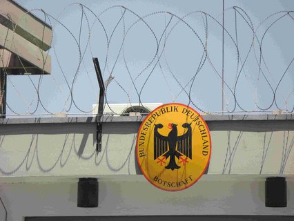 Das Wappen der Bundesrepublick Deutschlandin Kabul.