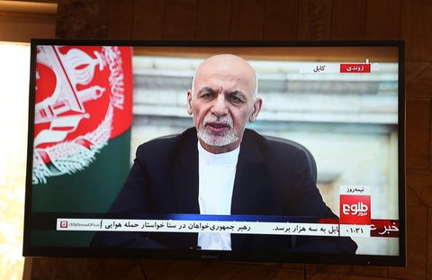 Afghanistans Präsident Ghani bei seiner TV-Ansprache