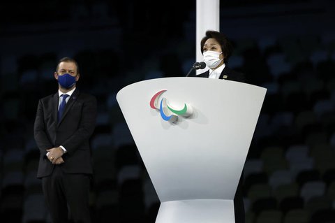 Seiko Hashimoto bei ihrer Rede.