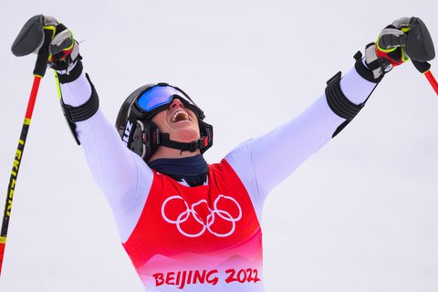 Die Schwedin Sara Hector gewann Gold im Riesenslalom. Credit: imago images