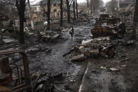 Die ukrainische Stadt Butscha nördlich von Kiew war bis vor wenigen Tagen von Russland besetzt.