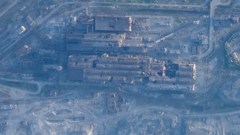 Das Stahlwerk in Mariupol ist teilweise zerstört.