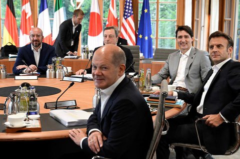 Olaf Scholz am 28. Juni beim G7-Treffen.