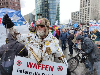 Demonstranten am Potsdamer Platz 