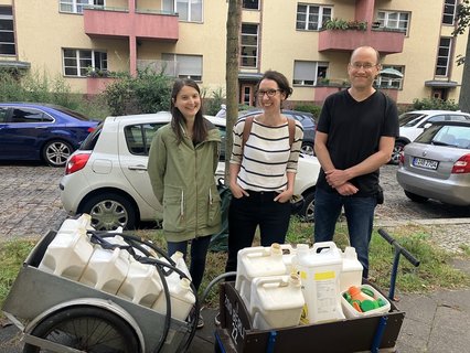 Gieß den Kiez: Antonia Sladek, Marian Frevel und Gero Christoffers.