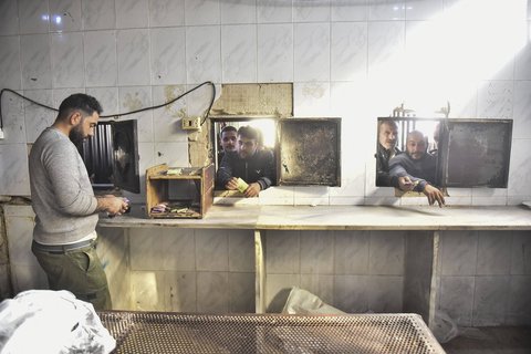 Eine Bäckerei in Damaskus.