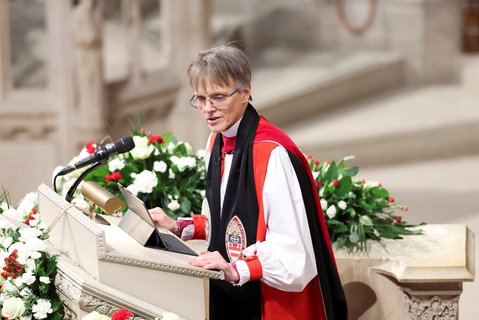 Mariann Edgar Budde beim nationalen Gebetsgottesdienst in Washington am Dienstag. 