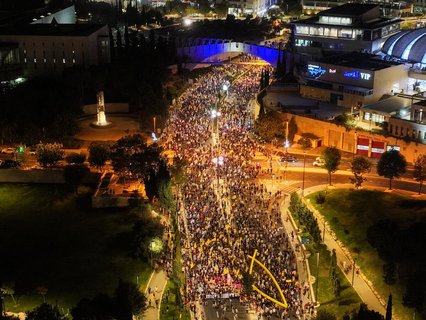 Großdemo im Zentrum von Jerusalem.