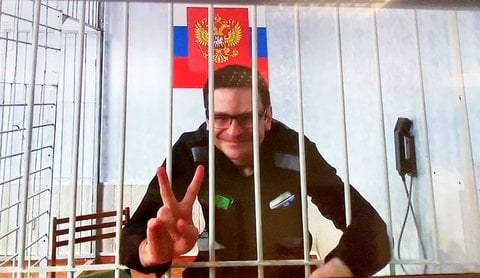 Ilja Jaschin bei einer Gerichtsverhandlung in Moskau am 20. Juni 2024.